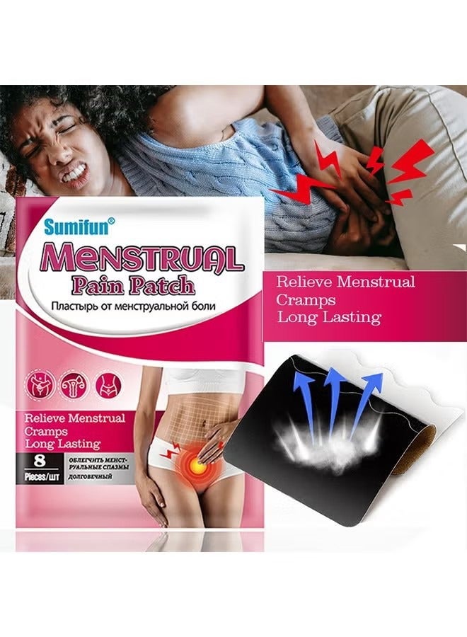 Sumifun Menstrual Pain Patch, Warm The Body, Relieve Cold , Heating Pads Alleviate Abdominal Cramps And All Cramping, IBS And Inflammatory Bowel Disease - Contains Eucalyptus Oil And Menthol 8 Pcs - Image 3